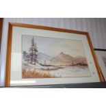 P Emerson, watercolour study of a landscape scene