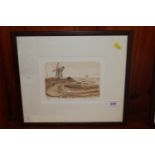 Glynn Thomas pencil signed limited edition print 'Horsey Mill' 87/100