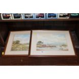 D S Hardy, two watercolour studies of landscape sc