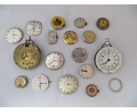 Approximately 16 watch movements, including Rotary, Smiths & Accurist. a/f. 