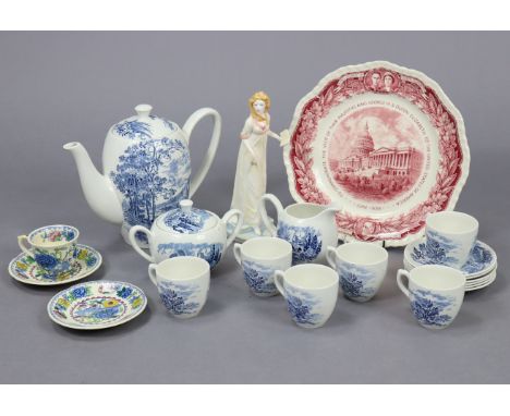 A Royal Worcester Jane Austen Collection figure “Catherine Morland”; a Mason’s pink &amp; white royal commemorative plate; a 
