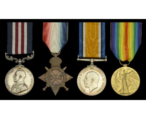 A Great War ‘Western Front’ M.M. group of four awarded to Sergeant W. J. McCrow, Royal Garrison Artillery, attached Trench Mo