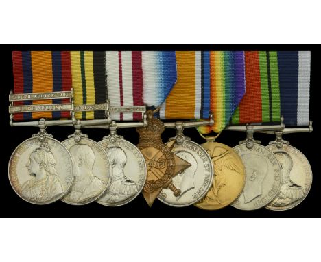 Eight: Able Seaman W. S. Elsdon, Royal Navy  Queen’s South Africa 1899-1902, 2 clasps, Cape Colony, South Africa 1901 (W. S. 