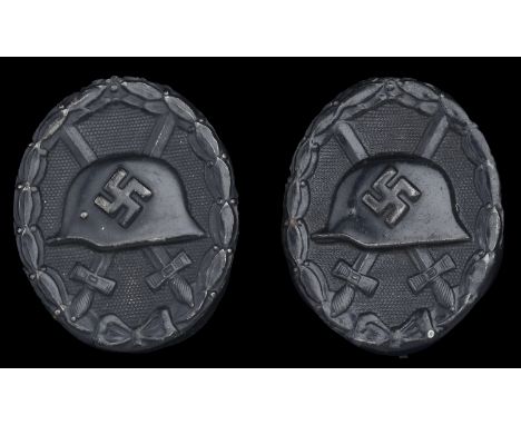 1939 Black Wound Badges. Two examples, the first by Richard Simm and Sohne. Very good quality example in very good condition.