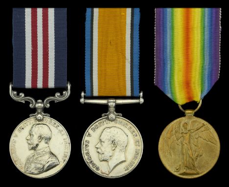 A Great War ‘Western Front’ M.M. group of three awarded to Private J. Johnston, Royal Highlanders, late Argyll and Sutherland