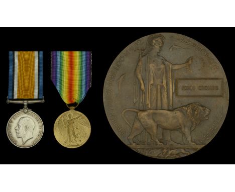 Pair: Private J. Crombie, Royal Highlanders, who was killed in action on the Western Front on 12 October 1917  British War an