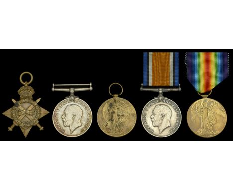 Three: Private A. Hawkins, 1st Battalion, Essex Regiment 1914-15 Star (22335 Pte A. Hawkins. Essex R.); British War and Victo