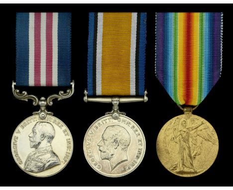 A Great War ‘Western Front’ M.M. group of three awarded to Private A. Tannock, 2nd Battalion, Royal Scots Fusiliers  Military