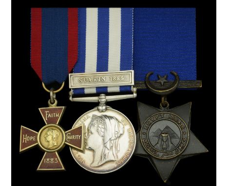 A fine ‘Anglo-Egyptian War’ R.R.C. group of three awarded to Nursing Sister Rebecca Burleigh, Army Nursing Service, later Nav