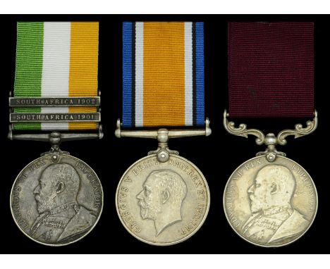 Pair: Sergeant Drummer R. J. Ford, Suffolk Regiment, later 33rd (City of London) Battalion, London Regiment  British War Meda