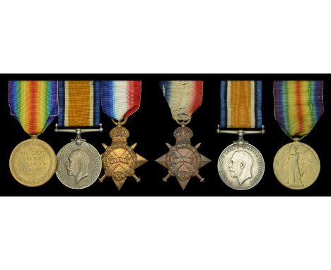 Three: Private J. Curry, Royal Inniskilling Fusiliers, later Worcestershire Regiment 1914-15 Star (23291 Pte. J. Curry. R. In