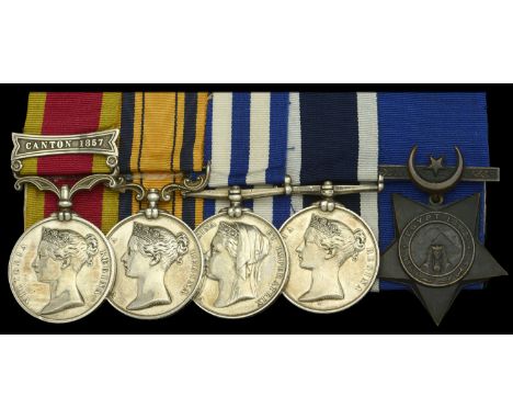 Five: Ship’s Steward C. R. Wilkins, Royal Navy  China 1857-60, 1 clasp, Canton 1857, unnamed as issued, edge cut; South Afric