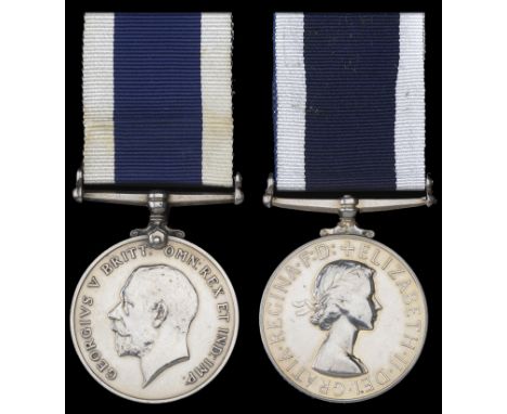 Royal Navy L.S. & G.C. (2), G.V.R., 3rd issue, coinage head (K.33351 G. Scott. L. Sto. H.M.S. Pembroke.); E.II.R., 2nd issue 