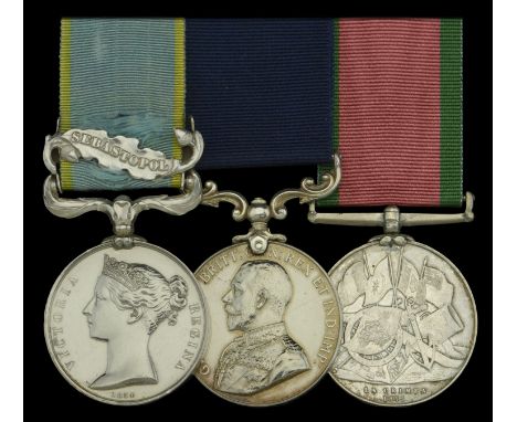 A scarce Royal Marines M.S.M. group of three awarded to Sergeant Joseph Hetheridge, Royal Marine Artillery, a Crimean veteran