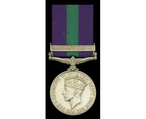 General Service 1918-62, 1 clasp, Palestine 1945-48 (19047702 Fus. P. M. Kirby. R. Ir. F.) good very fine £70-£90