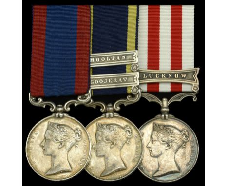 Three: Private Richard Leaver, 10th Foot  Sutlej 1845-46, for Sobraon 1846, no clasp (Richd. Lever 10th Regt.); Punjab 1848-4