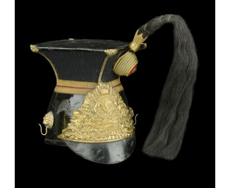 16th (The Queen’s) Lancers Other Ranks Lance Cap c.1902-14. A good quality example, standard pattern black patent leather sku