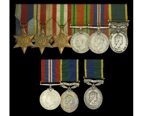 Six: Corporal W. Duff, Royal Engineers 1939-45 Star; Africa Star; Italy Star; Defence and War Medals 1939-45; Efficiency Meda