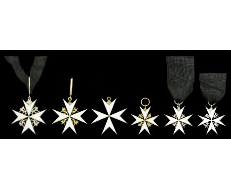 The Order of St. John of Jerusalem (6), Knight of Justice neck badge (2), both silver-gilt and enamel, one with heraldic beas