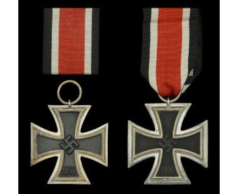 Iron Crosses Second Class 1939. Two examples, the first by Hammer and Sohne in Presentation Packet. Standard Cross in factory