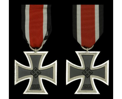 Iron Crosses Second Class 1939. Two example, both by Steinhauer and Luck. Both of the Standard Pattern with maker’s stamp ‘4’