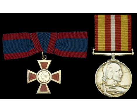 A post-War A.R.R.C. pair awarded to Head V.A.D. Nursing Member (Naval Hospitals) Mabel Middleton, British Red Cross Society  