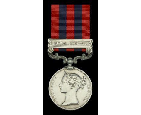India General Service 1854-95, 1 clasp, Burma 1887-89 (Lt. & Qr. Master M. Lynch 1st. Bn. Hamps. R.) nearly extremely fine £2