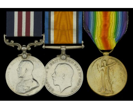 A Great War ‘Western Front’ M.M. group of three awarded to Private G. Smith, Royal Inniskilling Fusiliers, late Royal Irish R