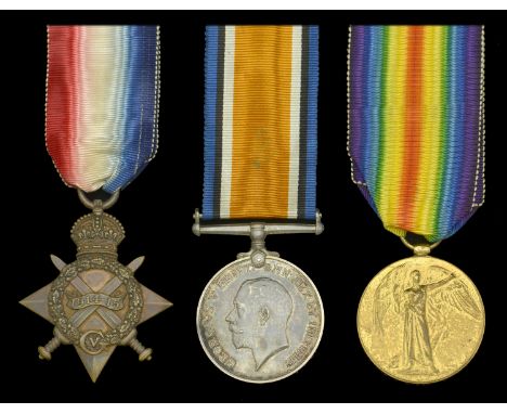 An interesting group of three awarded to Private S. Smith, East Kent Regiment, who was captured and taken Prisoner of War on 