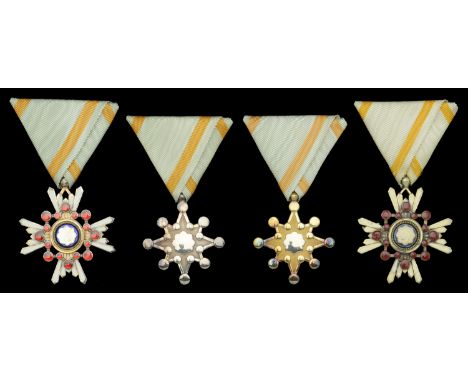 Japan, Empire, Order of the Sacred Treasure (3), Sixth Class breast badge, 44mm, silver and enamel, complete with sacred bead