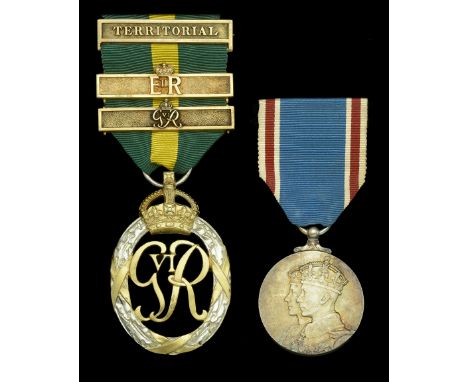 Efficiency Decoration, G.VI.R., 2nd issue, Territorial, reverse officially dated ‘1949’, with two Additional Award Bars, the 