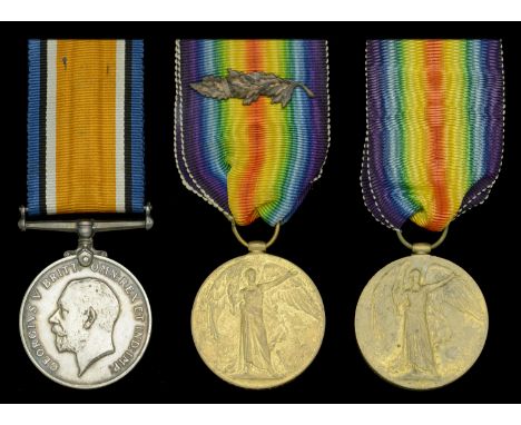 Pair: Captain C. E. Laing, 4th Battalion, Canadian Infantry, who was Mentioned in Despatches British War and Victory Medals, 