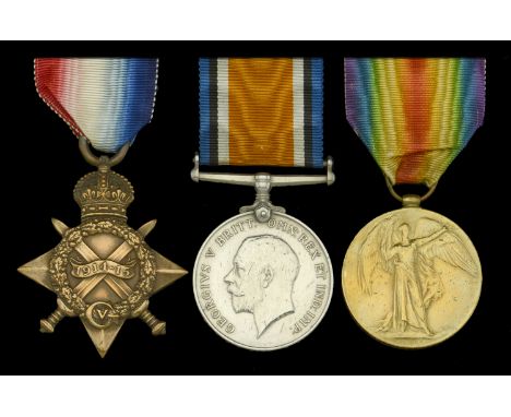 Three: Private R. Birt, Royal Dublin Fusiliers  1914-15 Star (18121. Pte. R. Birt. R. Dub. Fus.); British War and Victory Med