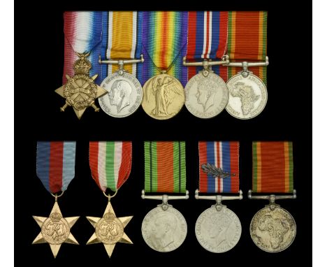 Five: Gunner M. E. Hutchinson, South African Mounted Rifles 1914-15 Star (Rfm. M. E. Hutchinson 2nd S.A.M.R.); British War an