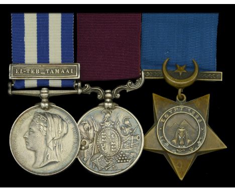 Three: Armourer Sergeant W. C. Hannan, Royal Irish Fusiliers  Egypt and Sudan 1882-89, undated reverse, 1 clasp, El-Teb_Tamaa