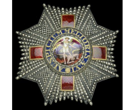 The Most Distinguished Order of St. Michael and St. George, a late Georgian K.C.M.G. Knight Commander’s breast star, by Metca