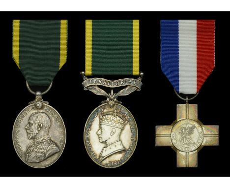 Territorial Efficiency Medal, G.V.R. (4680295 C.Q.M. Sjt. J. Cuff. 5. K.O.Y.L.I.); Efficiency Medal, G.VI.R., 1st issue, Terr