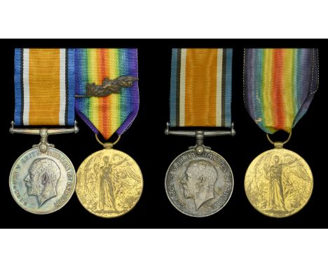 Pair: Captain J. Bradford, Royal Irish Regiment, later 2nd Tank Battalion, who was wounded in August 1918, and was Mentioned 