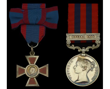 An extremely rare Great War A.R.R.C. pair awarded to Lady Superintendent Ellen D. Harris, Indian Army Nursing Service, later 