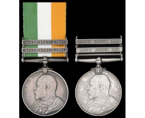 King’s South Africa 1901-02, 2 clasps, South Africa 1901, South Africa 1902 (2) (26540 Cpl P. R. Harris. 43rd Coy I.Y.; 4698 