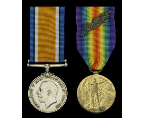 Pair: Corporal R. McCormick, Manchester Regiment, who was mentioned in despatches in July 1919 whilst attached to 199 Light T