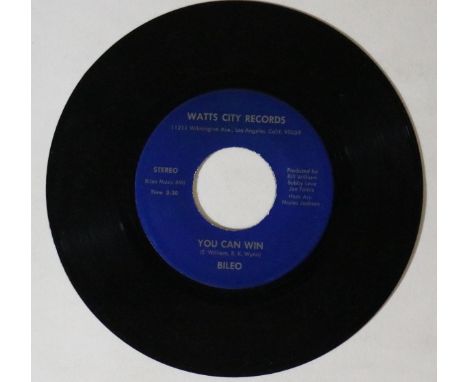 BILEO - YOU CAN WIN C/W LET'S GO 7" (WATTS CITY RECORDS 2ND PRESSING - BW 101). Funkin' it up with Bileo right here with this