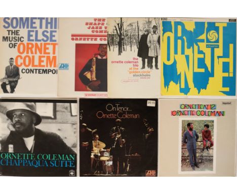 ORNETTE COLEMAN - LPs. Ornate collection of 7 x LPs featuring Ornette Coleman. Titles are Something Else!!!! (UK original Con