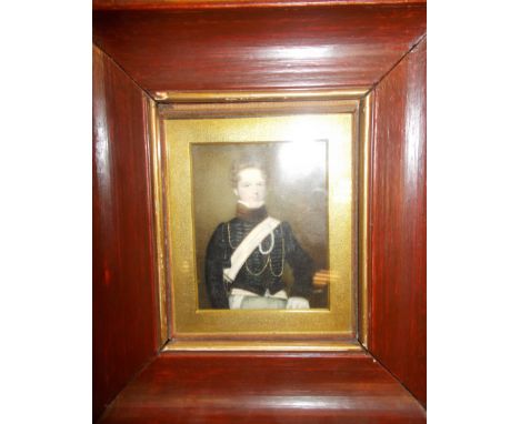 BRITISH SCHOOL (19TH CENTURY)
COLONEL ALBERT VINCENT GOLDSMITH (4TH kINGS OWN LIGHT HUSSARS)
watercolour on ivory
9cm high, 7