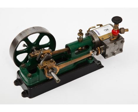 LIVE STEAM HORIZONTAL FLY WHEEL ENGINE
with six-spoke wheel, in green, 21cm long
