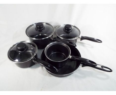 Surplus unused retail stock (not returns) - a 5 piece graphite pan set, non stick with 'stay cool' handles, in original seale