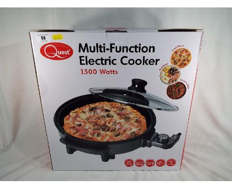 Unused surplus retail stock - a Quest multi-function electric cooker, 1500w with non-stick surface, fry, bake and boil featur
