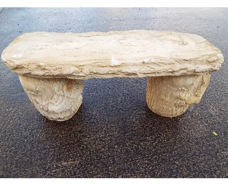 Stonework - a reconstituted concrete bench 46 cm (h) x 36 cm (d) x 95 cm (l)