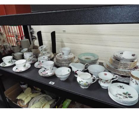 A collection of part tea services to include Crown Royal, patent no 8665, Colclough patent no A374, Johnson Brothers part cof