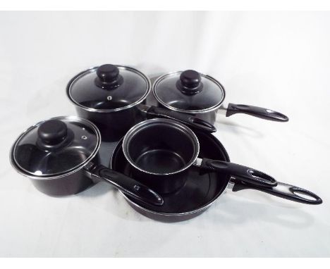 Surplus unused retail stock (not returns) - a 5 piece graphite pan set, non stick with 'stay cool' handles, in original seale